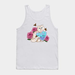 Cat and Roses Tank Top